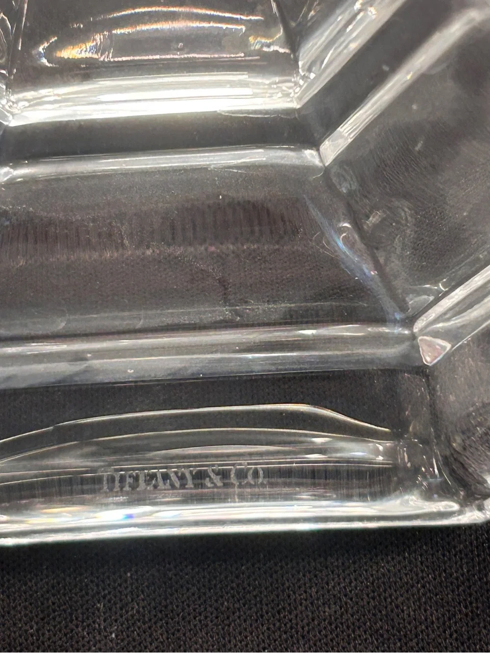Tiffany & Co. Clear Faceted Glass Candlestick Pair